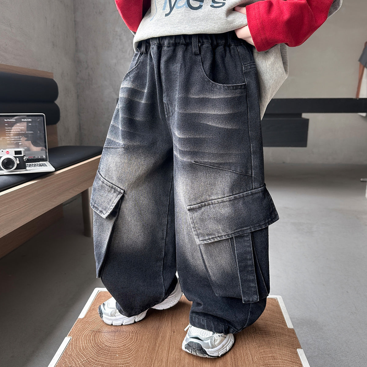 Style Boys' Cargo Denim Pants