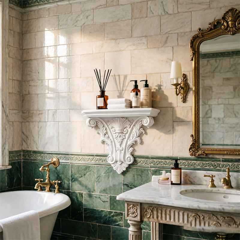 Gothic 3D Carved Floating Wall Shelf.