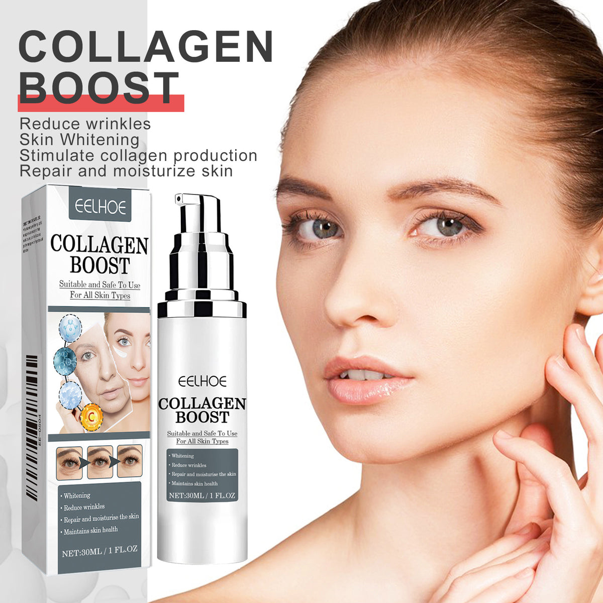EELHOE Collagen Boost Anti-Aging Face Serum – 30ml.