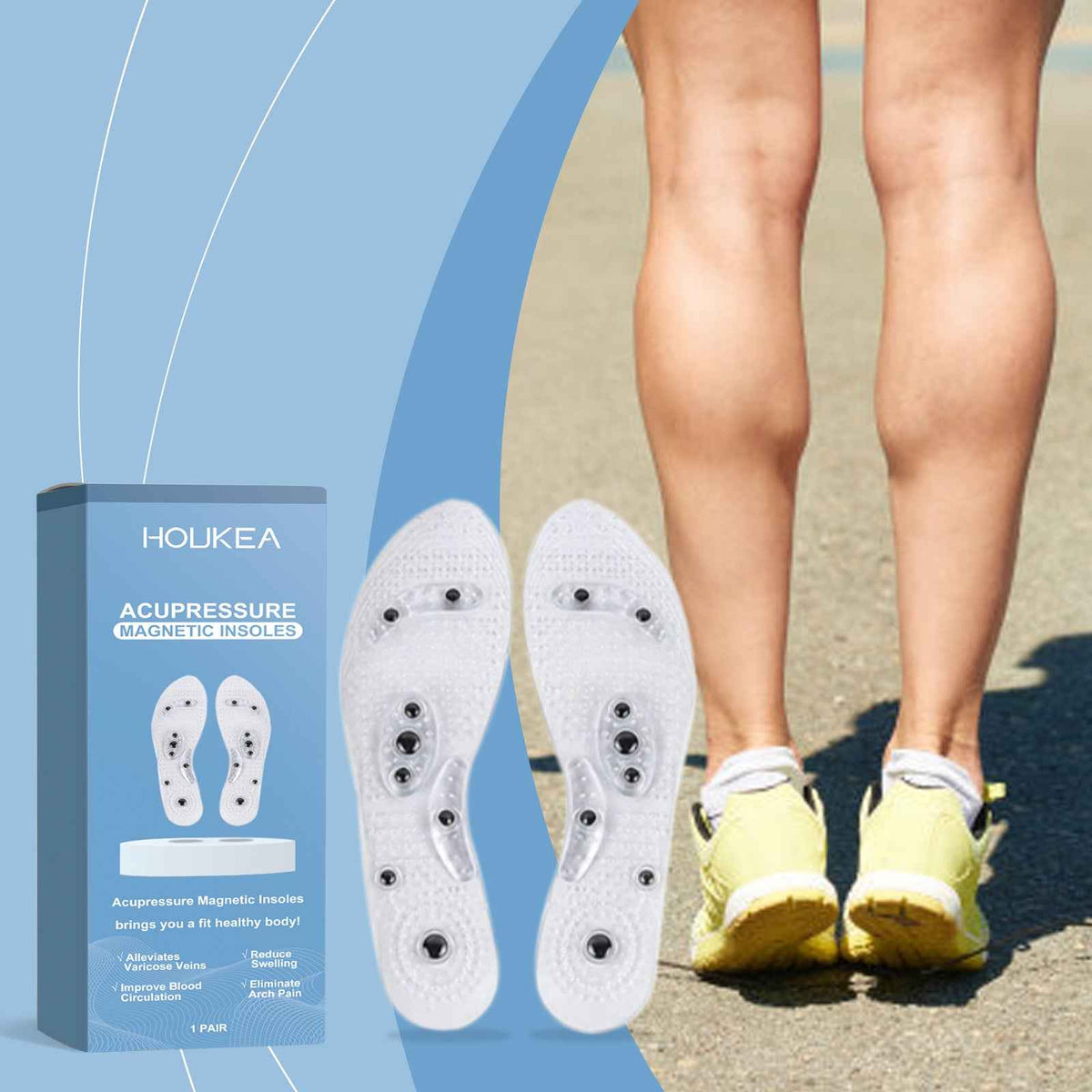 Pressure Relief Foot Insoles – Breathable & Durable Massage Support.
