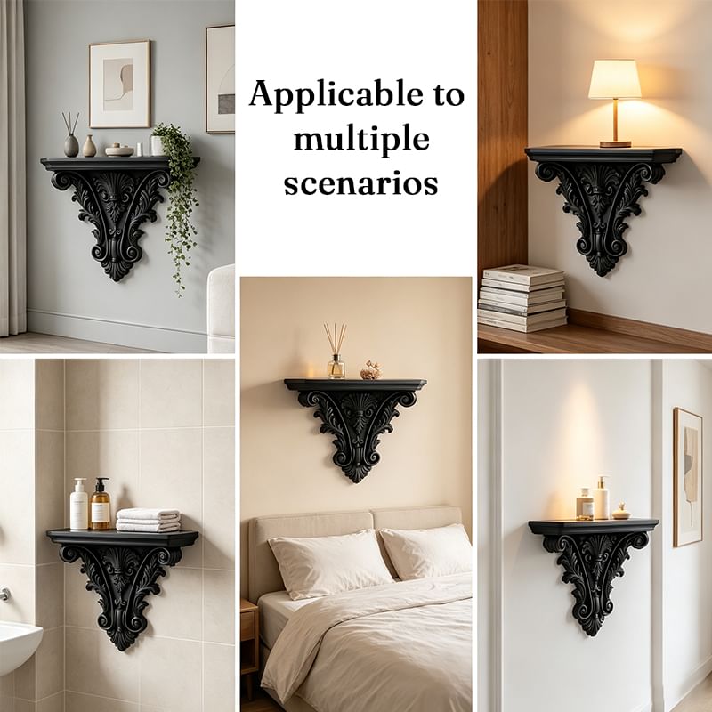 Gothic 3D Carved Floating Wall Shelf.