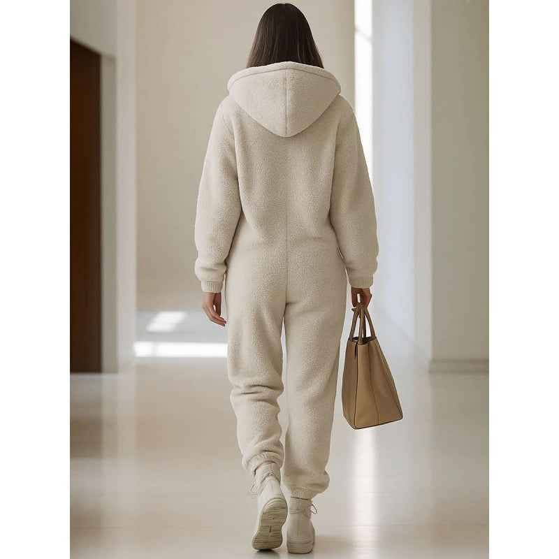 Women's Hooded Straight Leg Jumpsuit.