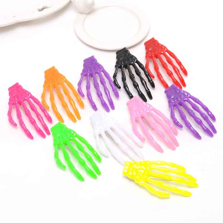 Glow-in-the-Dark Halloween Hand Bone Hair Clip.