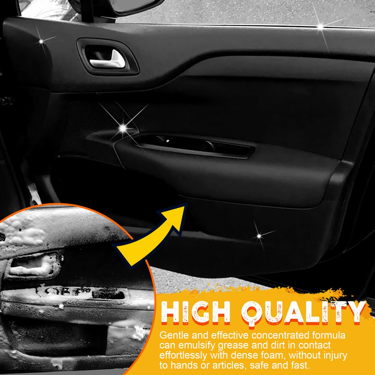 Automotive Steering Wheel Foam Cleaner, Leather Seat Supplies Decontamination Multi-Functional Interior Cleaner.