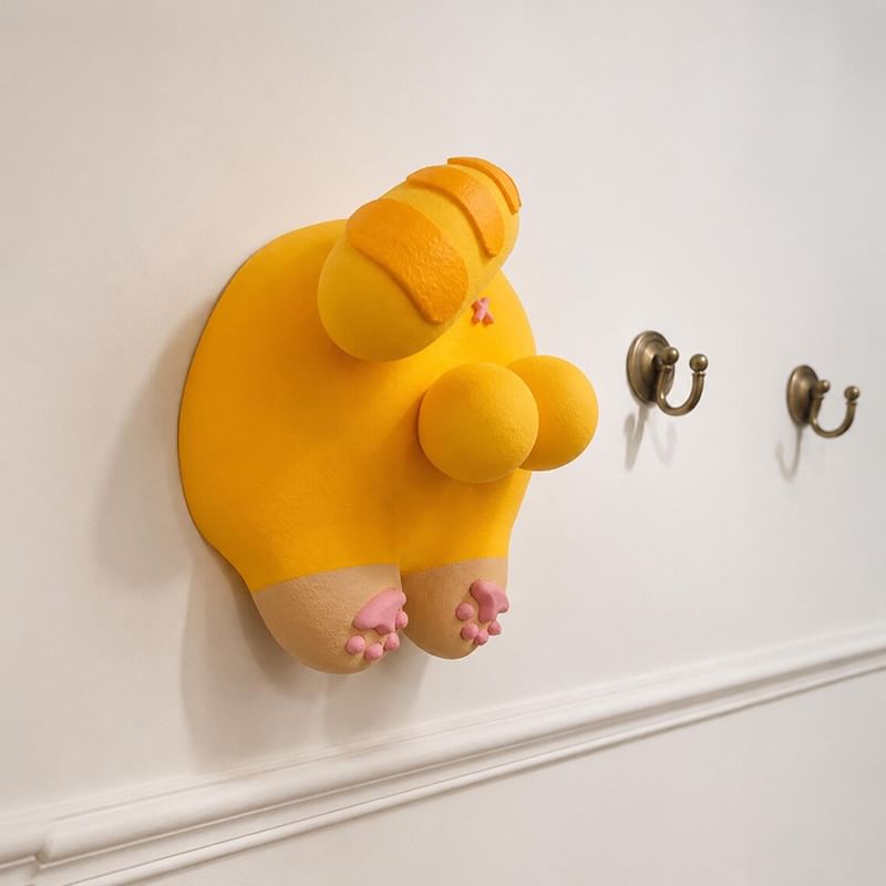 3D Orange Cat Butt Light Switch Cover Sticker.