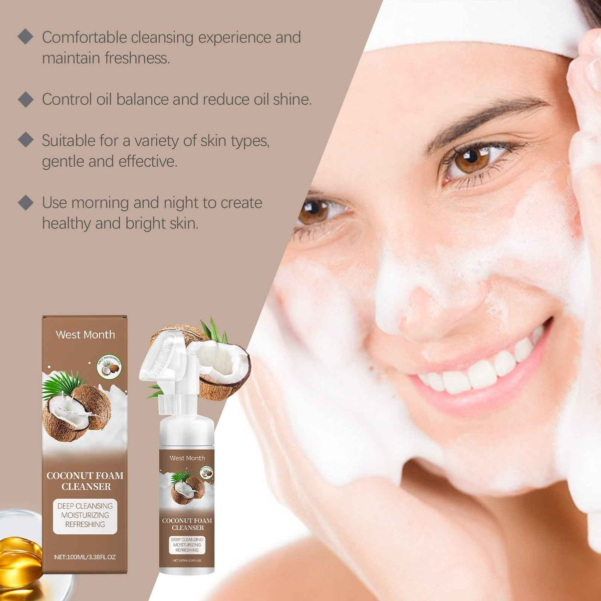 Coconut Foam Gentle Pore Cleanser.