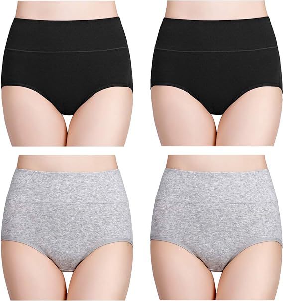 Cotton Underwear Women's Cotton Underwear High Waist Underwear Multi piece Set