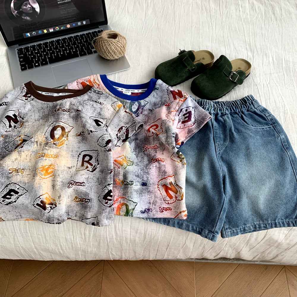 Women's Summer Short Sleeve Two-Piece Set.
