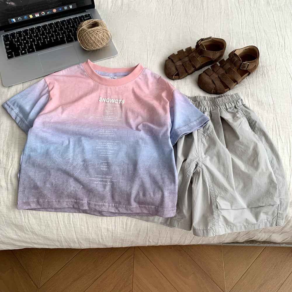 Children's Summer Sports Shorts Outfit Set.