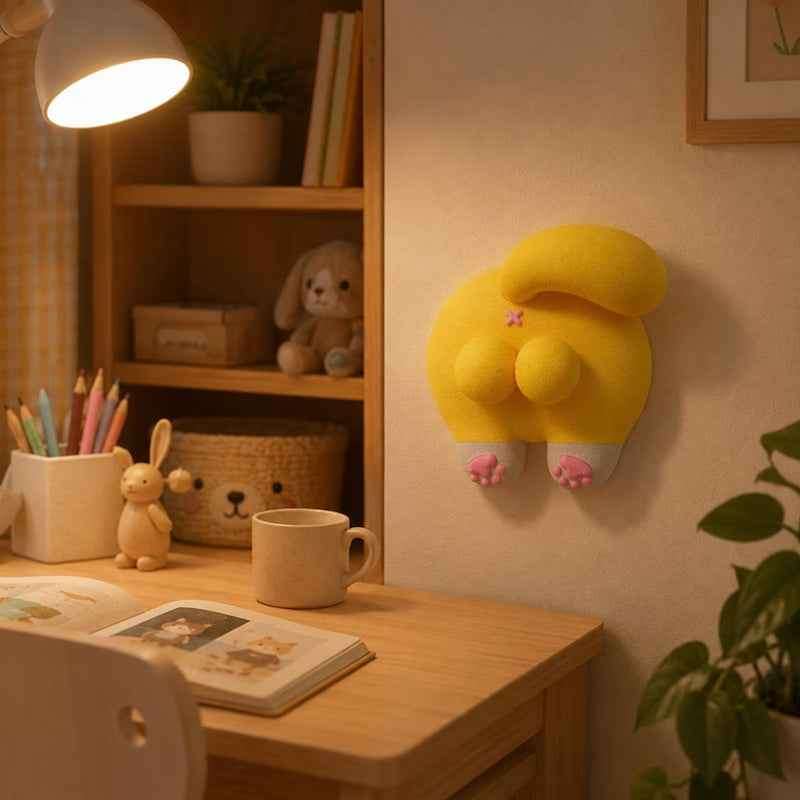 3D Orange Cat Butt Light Switch Cover Sticker.