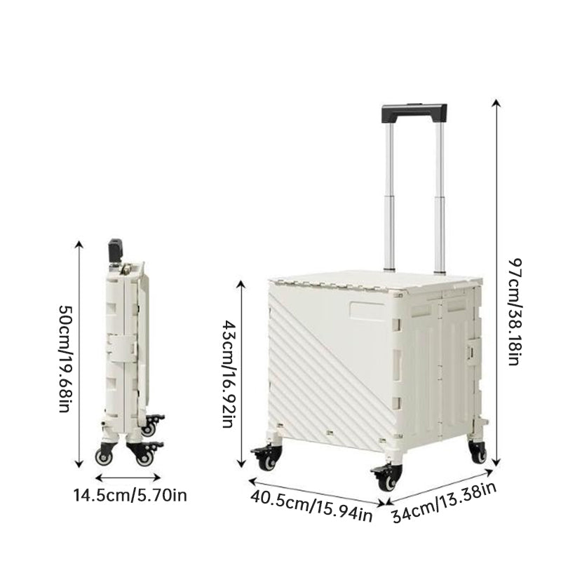 Folding Utility Cart with Lid – Rolling Storage Wagon for Shopping, Travel & Outdoor Activities.