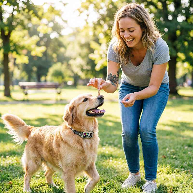 Smart Dog Bark Control Collar w/ Color Screen, Multi Stop Modes, 8-Level Sensitivity, IP67 Waterproof.