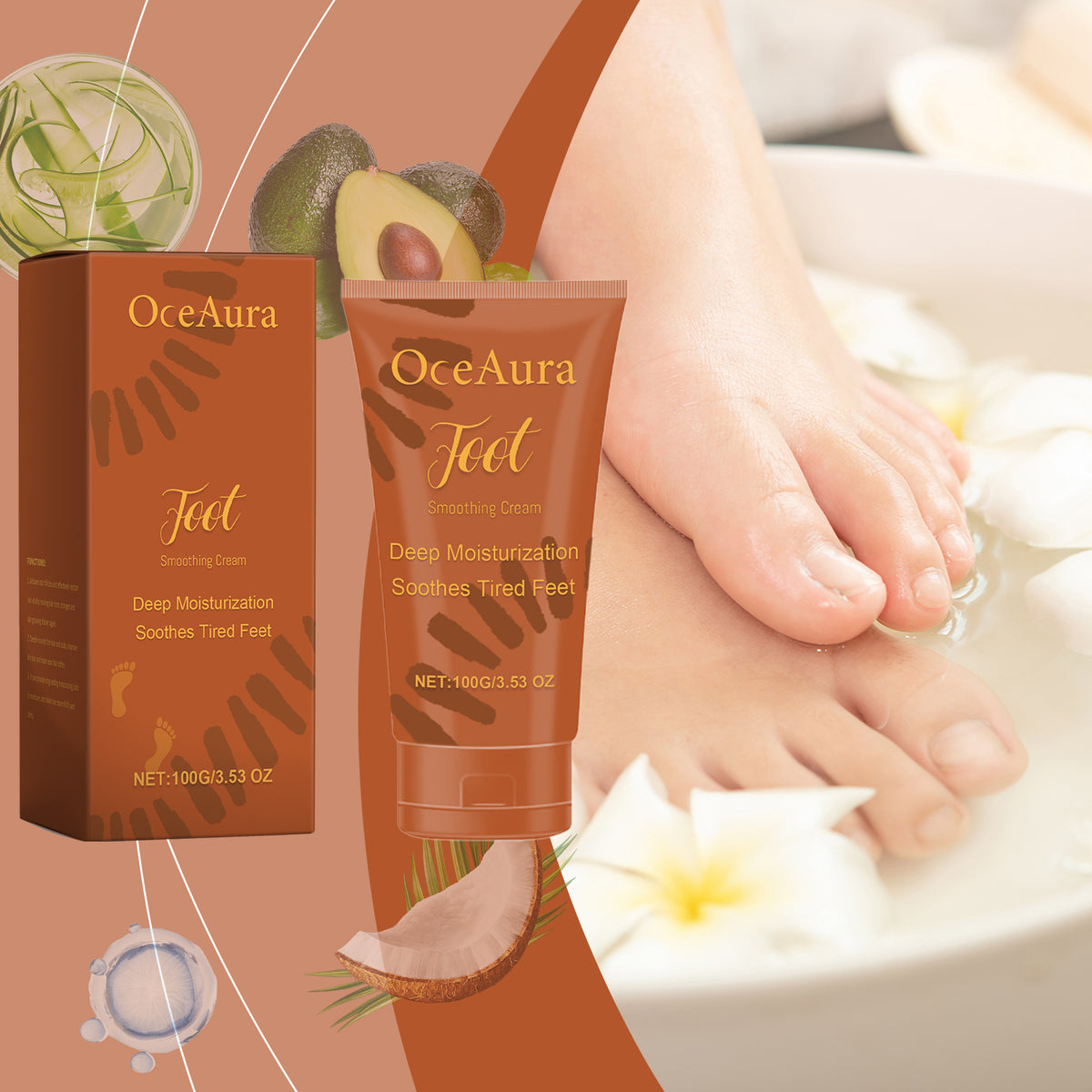 OceAura Foot Moisturizing Cream for dry feet