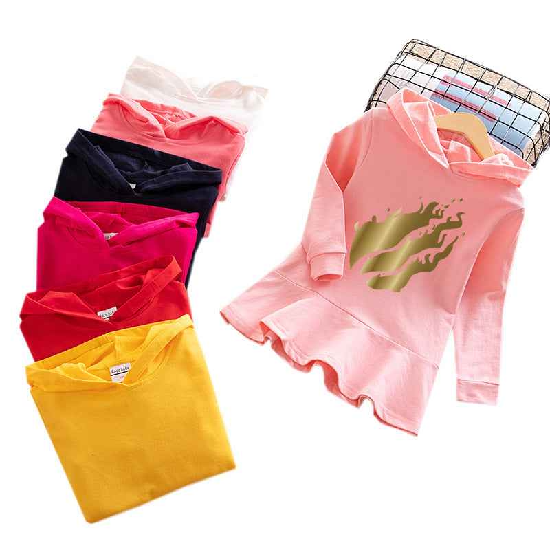 Children's Hooded Sweatshirt Dress.