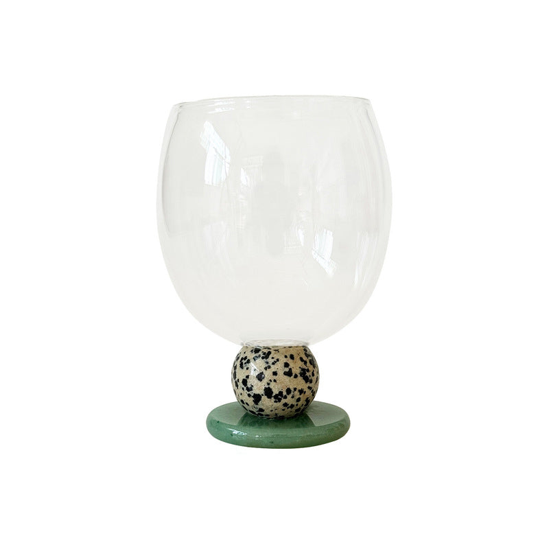 Handmade Jade Ball Goblet – Borosilicate Heat-Resistant Glass Cup for Wine, Champagne, Coffee & Latte