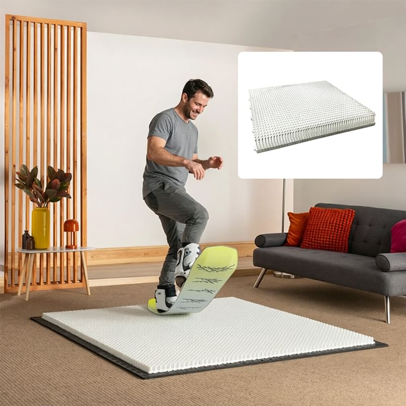 Indoor Ski Carpet White Mushroom Grass Mat + Modular Snowboard & Adult Unisex Skateboard Kit Combo Set.