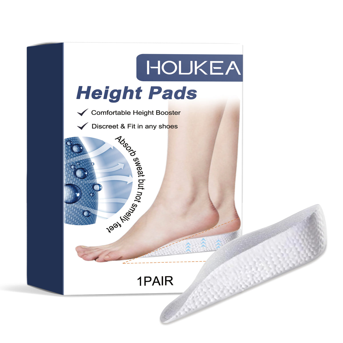 HouKea Height Pads Insoles Lift Comfortable Heel Support Pair