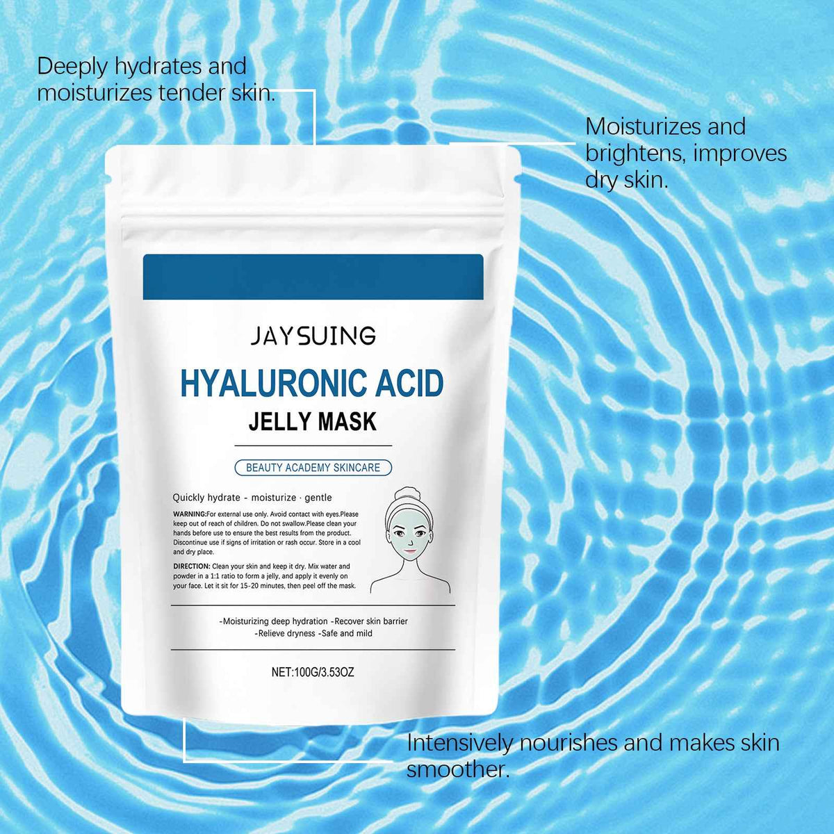 Jaysuing Hyaluronic Acid Jelly Mask – Deep Hydration & Skin Barrier Repair (100g).