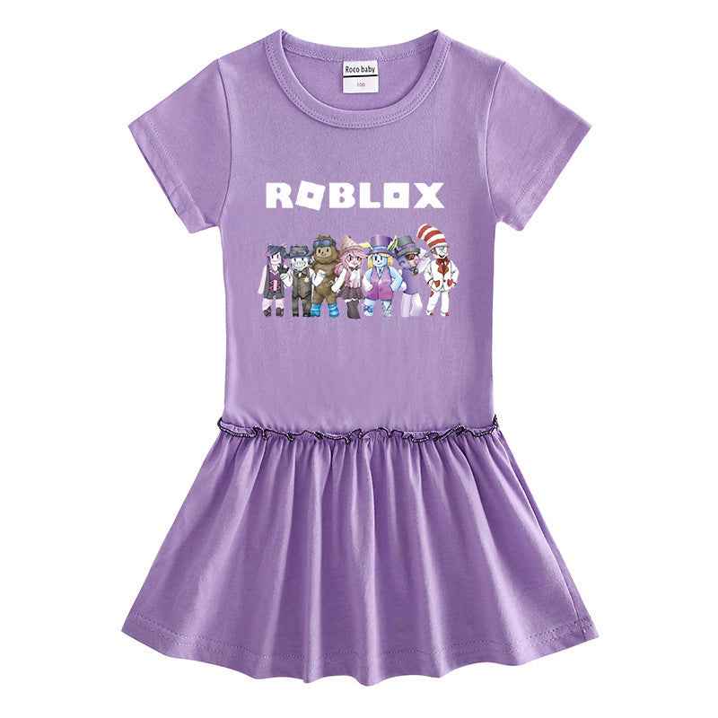 Girls' Cotton Short Sleeve Dress – Light & Comfortable.