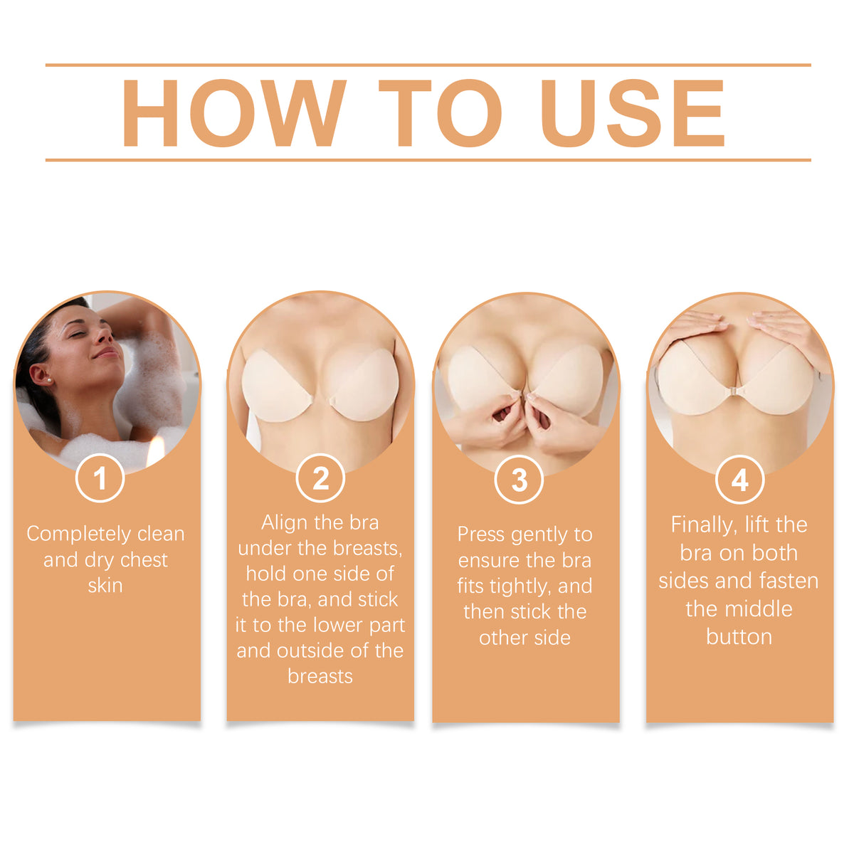 HouKea Adhesive Invisible Push-Up Bra Cups – 1 Pair.
