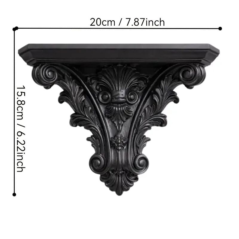 Gothic 3D Carved Floating Wall Shelf.