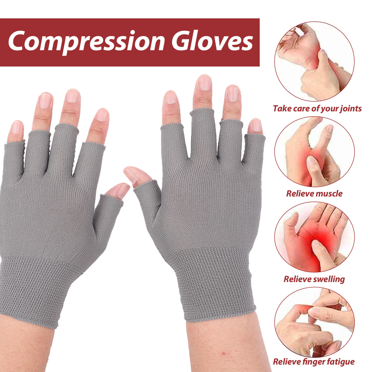 HouKea Compression Gloves for Arthritis & Joint Warmth – 1 Pair.