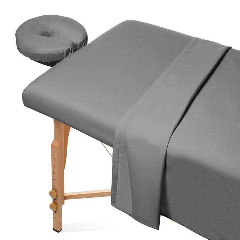 3-Piece Massage Table Sheet Set – Solid Color, Washable & Durable.