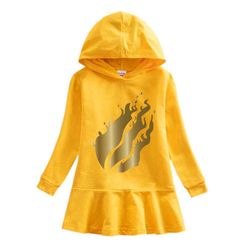 Children's Hooded Sweatshirt Dress.