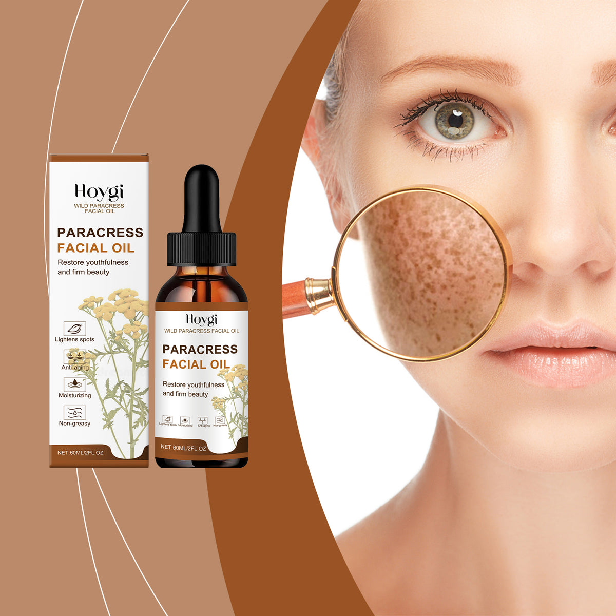 Hoygi Wild Paracress Facial Oil – Anti-Aging & Brightening (60ml).