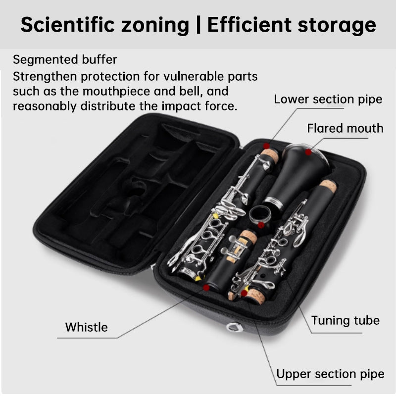 Lightweight Clarinet Case Bag, Waterproof Single Shoulder Backpack, Clarinet Accessories Pouch, ~0.5kg.