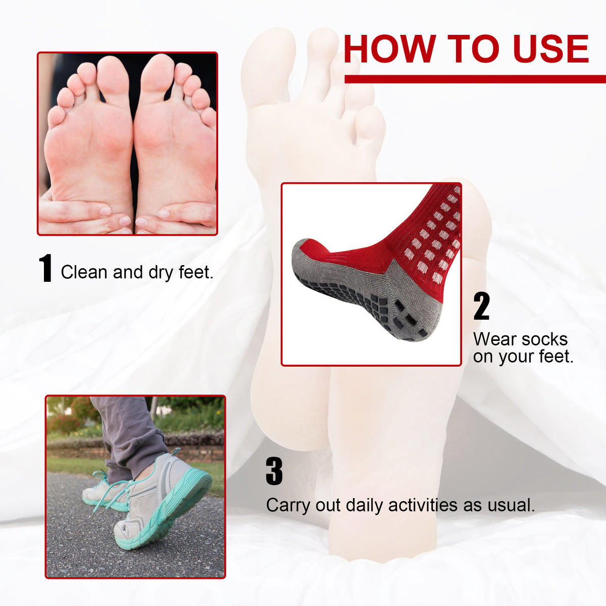 HouKea PeakGrowth Far Infrared Tourmaline Heightening Socks – 1 Pair.