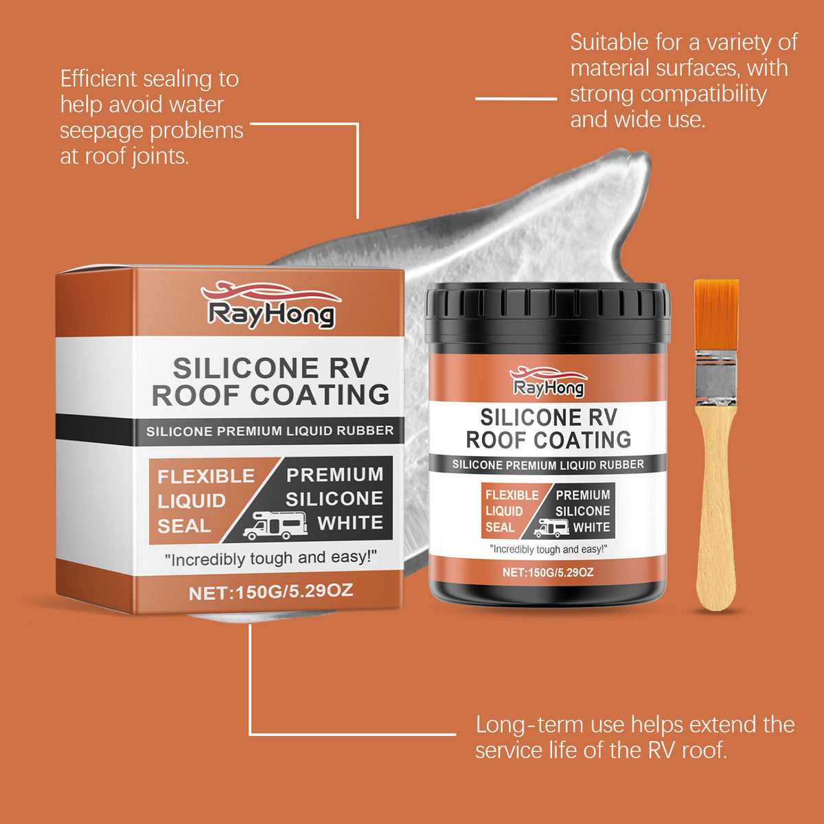 Silicone Rv Roof Paint, Rv Roof Repair Wood Paint Leak Sealant