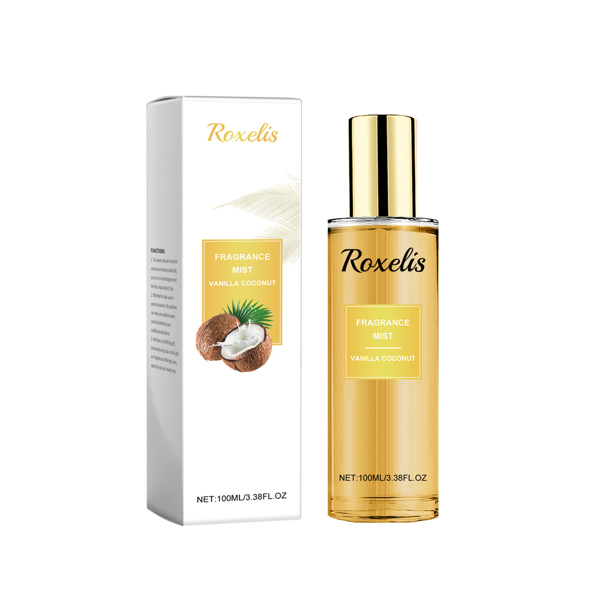 Roxelis Vanilla Coconut Body Spray.