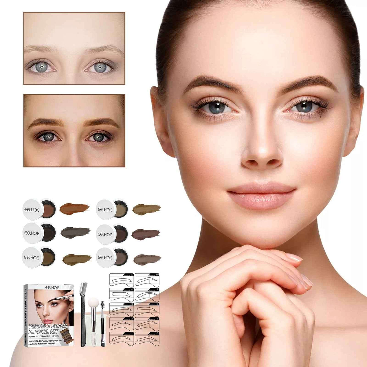 EELHOE Perfect Brow Stencil Kit.