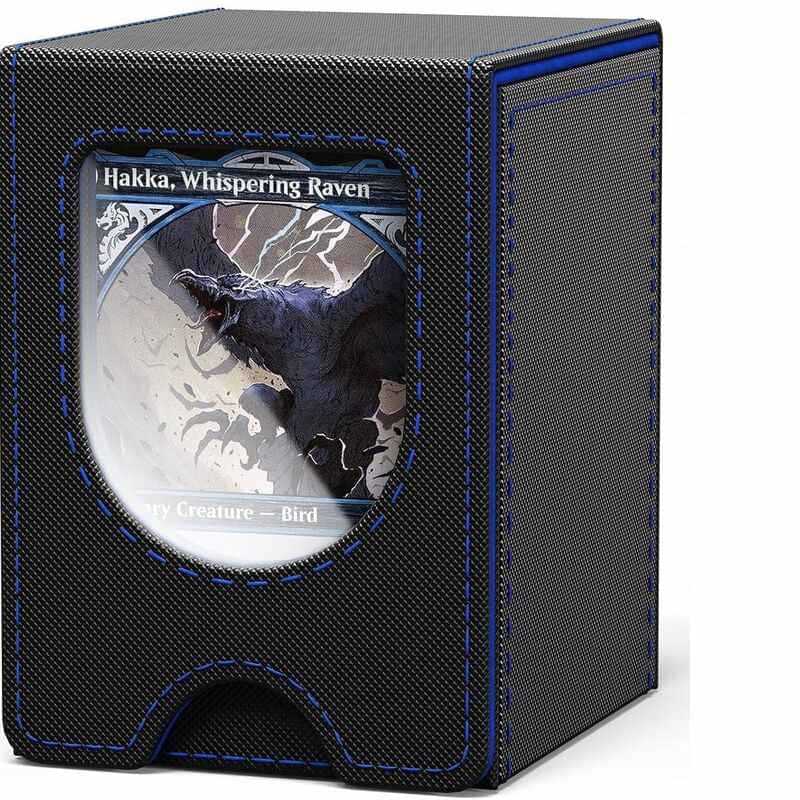 Leather TCG Card Storage Box – 100+ Card Capacity Organizer with Dividers for Trading Card Games.