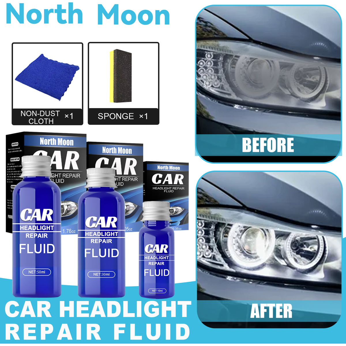 Car Headlight Repair & Restoration Kit (30ml).