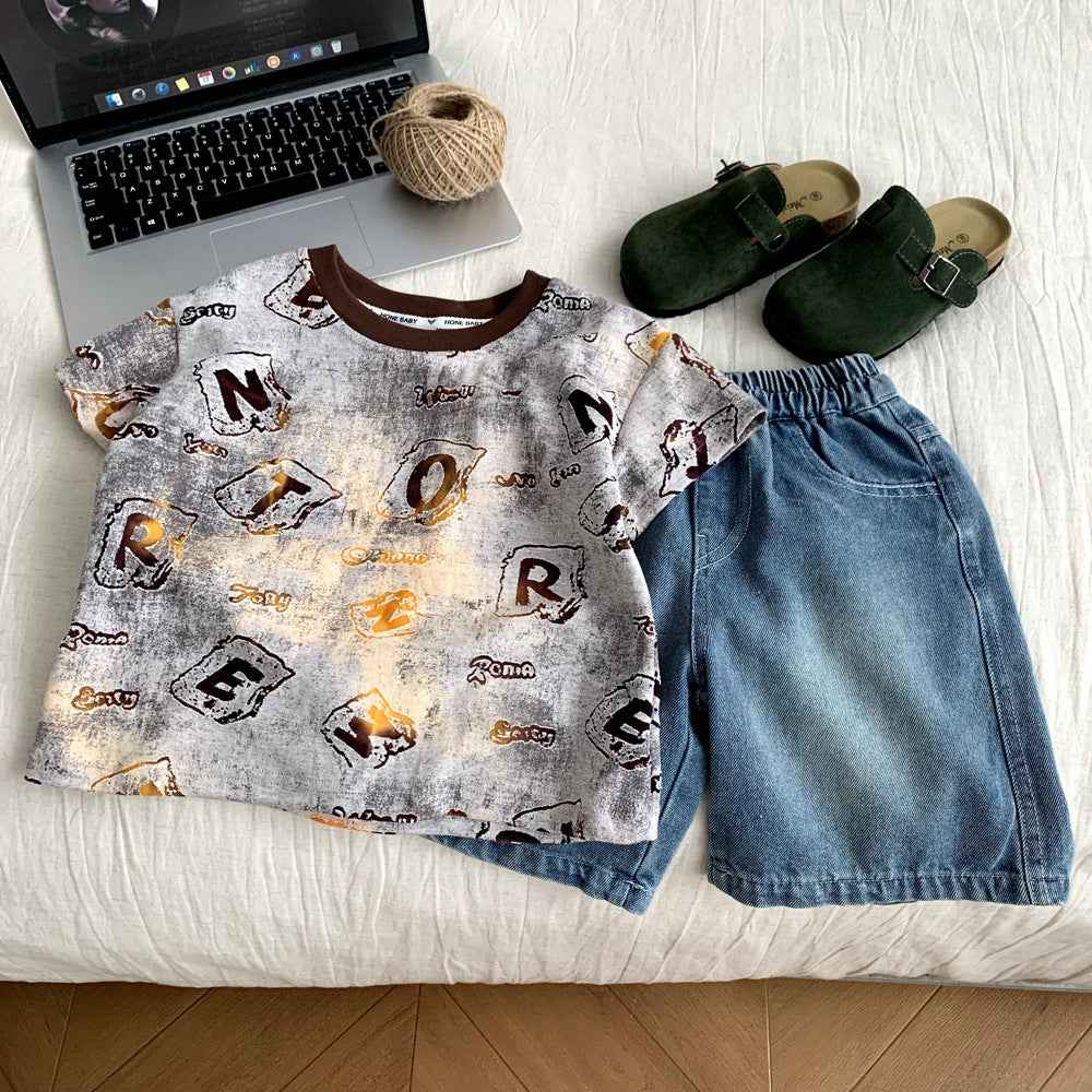 Women's Summer Short Sleeve Two-Piece Set.