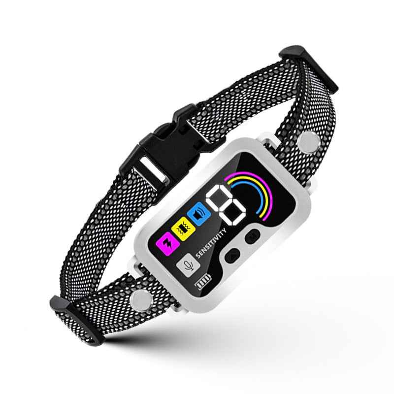 Smart Dog Bark Control Collar w/ Color Screen, Multi Stop Modes, 8-Level Sensitivity, IP67 Waterproof.