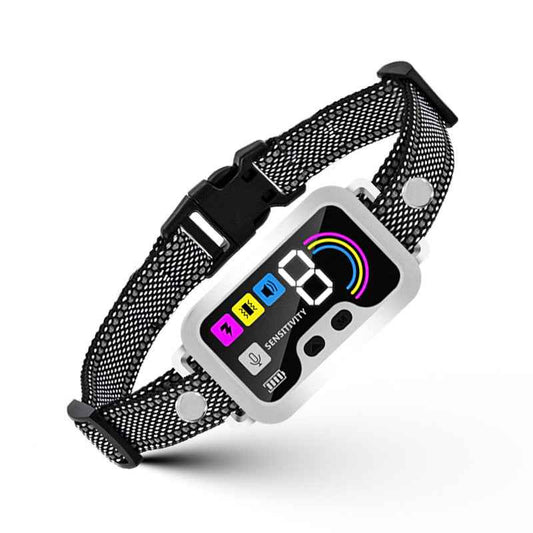 Smart Dog Bark Control Collar w/ Color Screen, Multi Stop Modes, 8-Level Sensitivity, IP67 Waterproof.