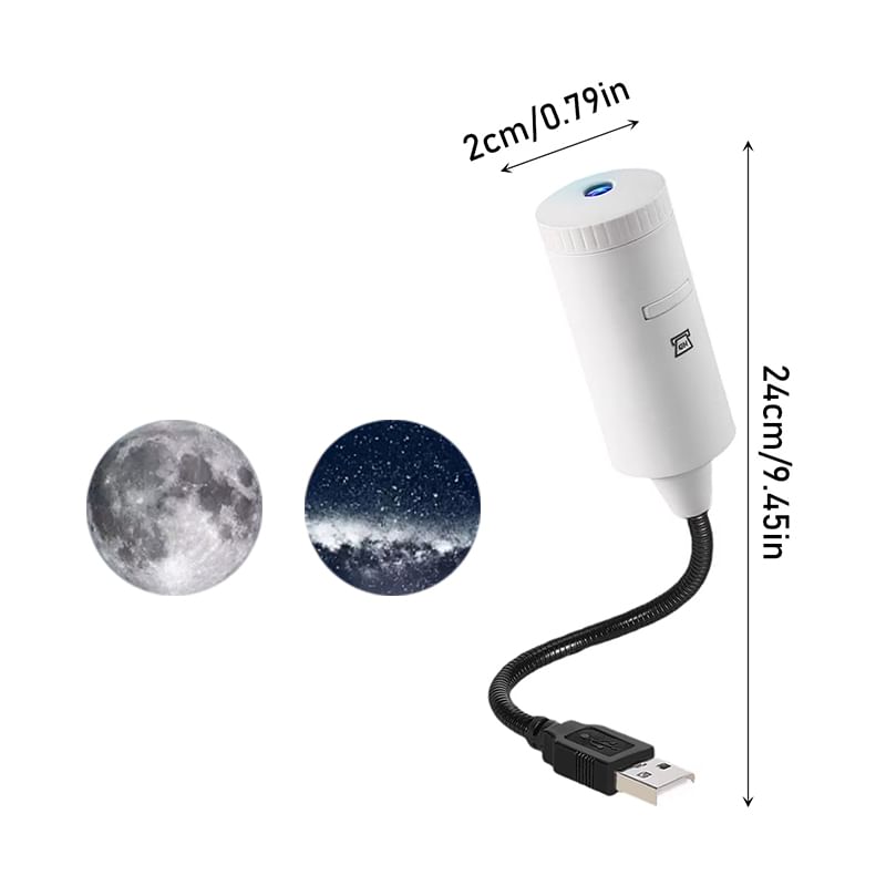 USB Star Projector – Plug & Play, Interchangeable Patterns for Bedroom & Living Room.
