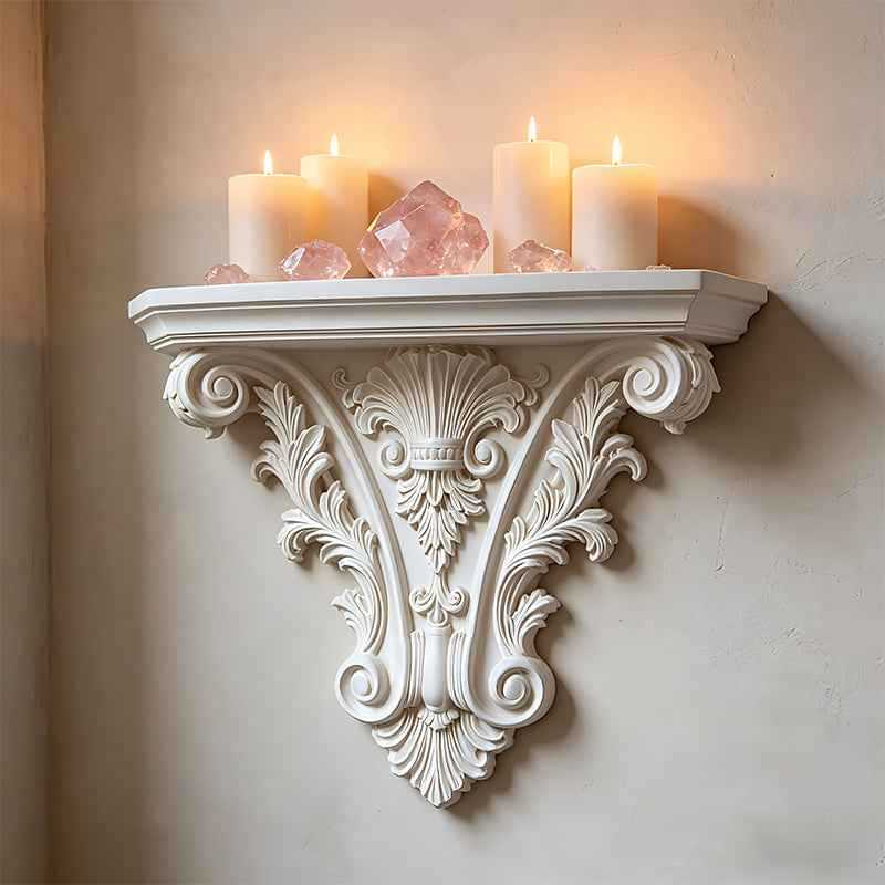 Gothic 3D Carved Floating Wall Shelf.