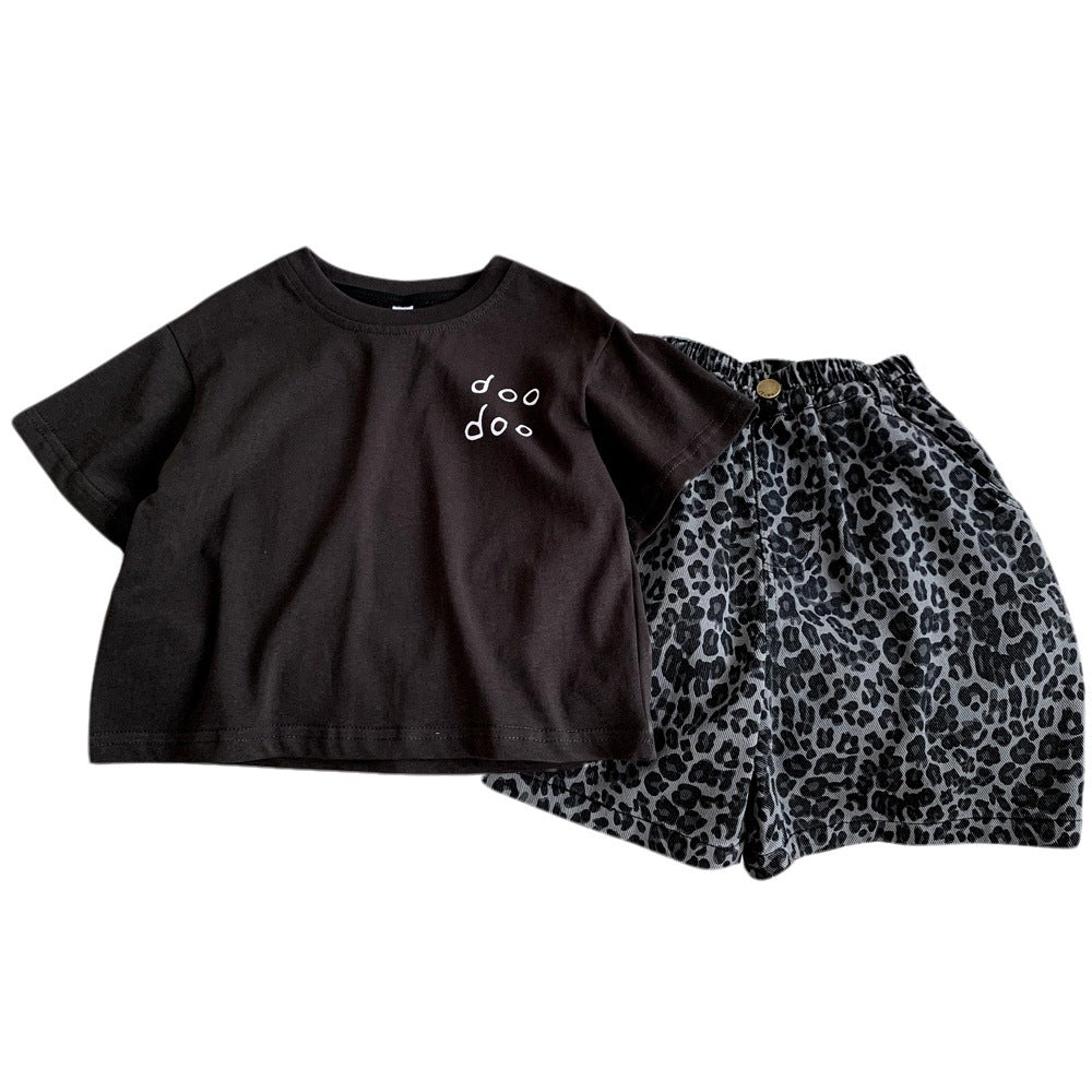 Children's Summer Short Sleeve & Shorts Two-Piece Set.