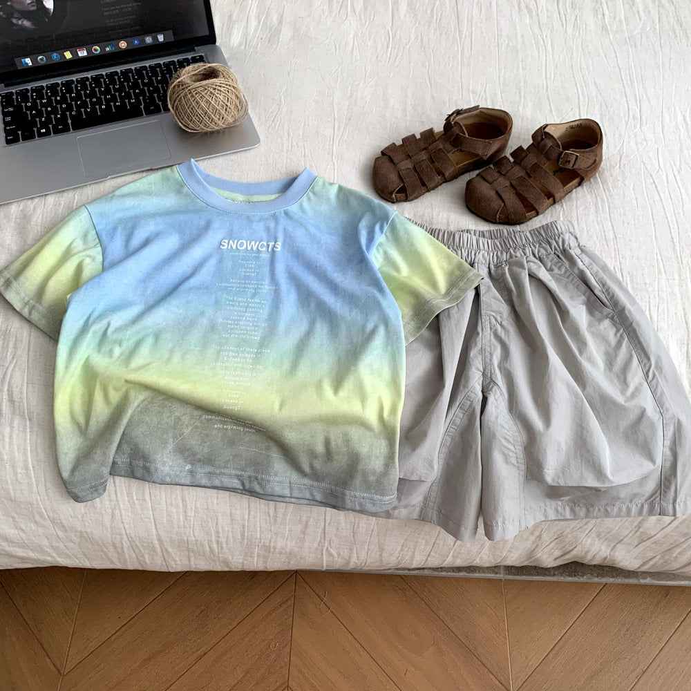 Children's Summer Sports Shorts Outfit Set.