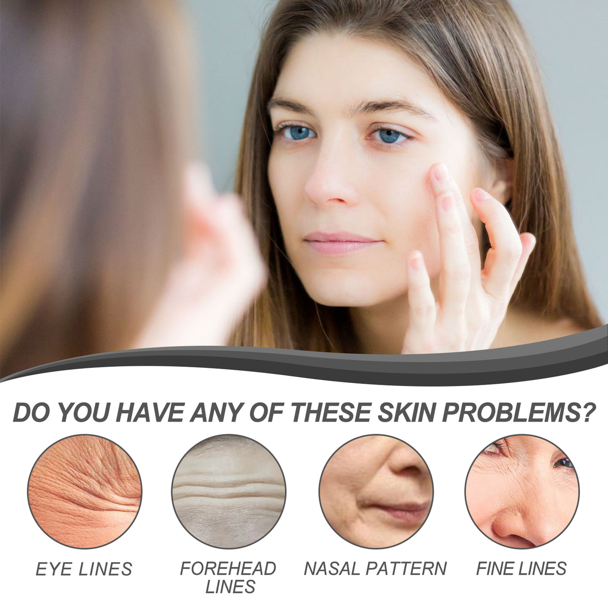 OUHOE Anti-Wrinkle Serum, Firming Facial Skin, Lightening Fine Lines, Lifting Hair Lines, Brightening Skin Essence.