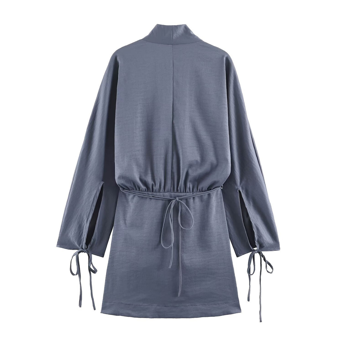 Double breasted waist belt long sleeved dress for women