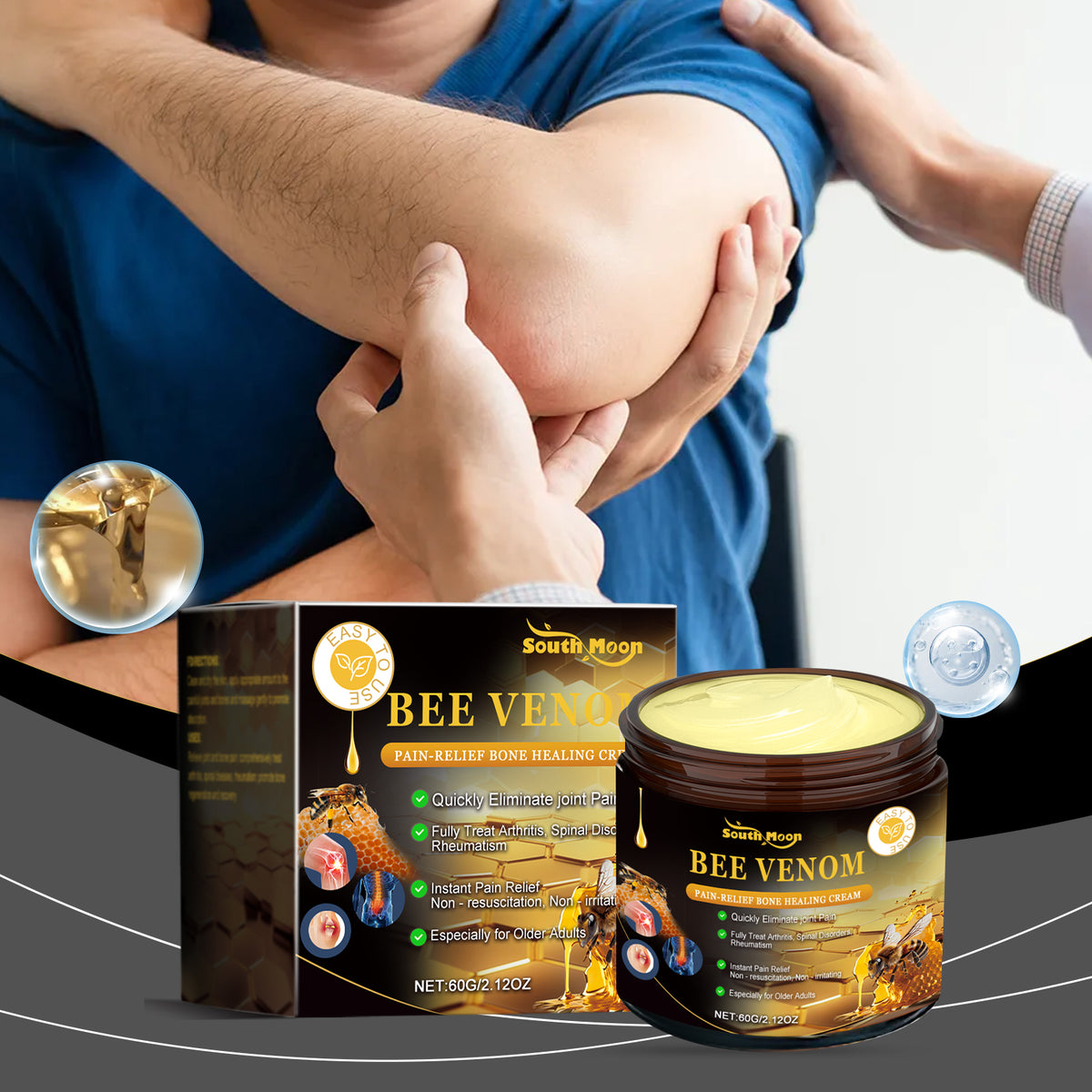 Bee Venom Joint Relief Cream – Knee & Wrist Support.