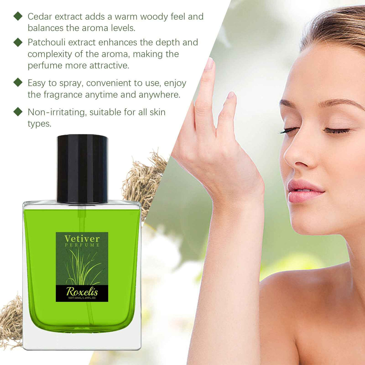 Vetiver Fresh Portable Everyday Perfume.