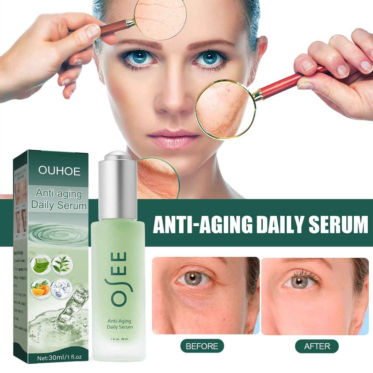 OUHOE Anti-Aging Daily Serum – Smoothing & Texture Refining.