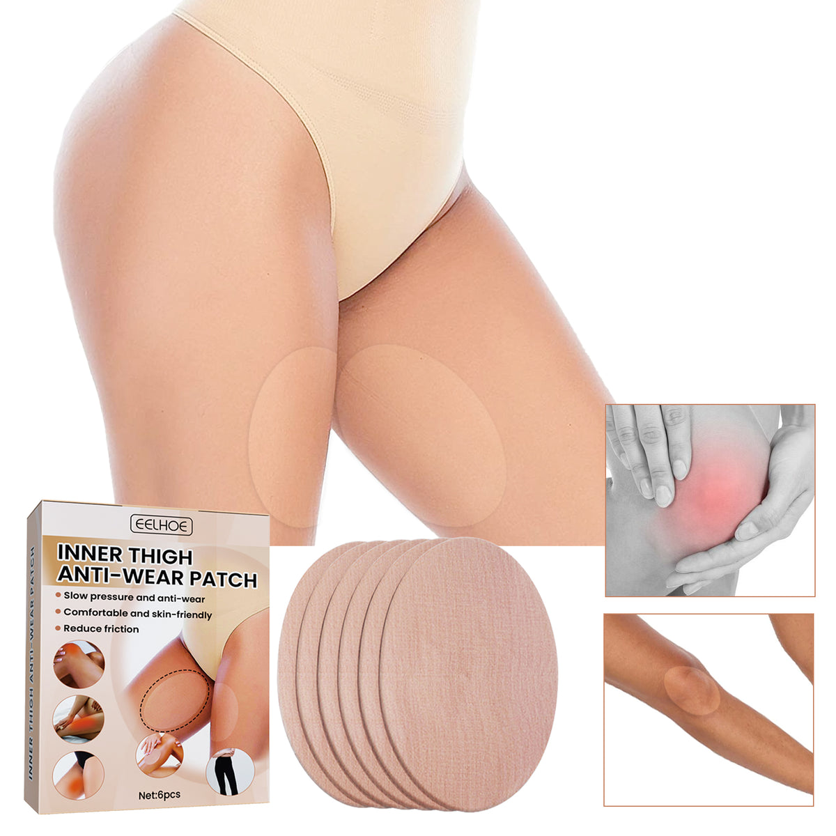EELHOE Thigh Anti-Wear Adhesive Invisible Non-Trace Anti-Friction High Elastic Anti-Wear Adhesive For Inner Thigh And Lower Leg.