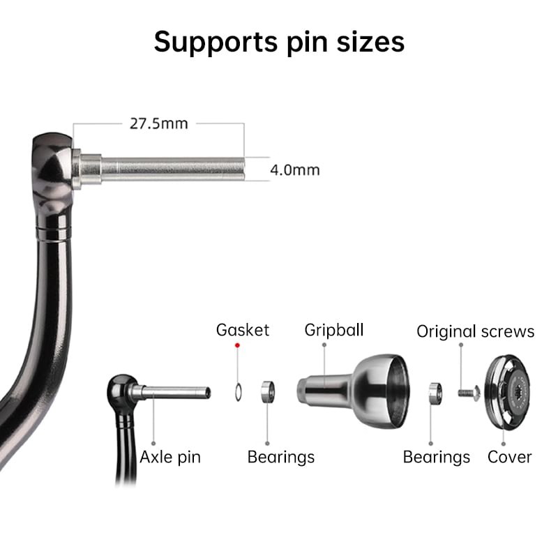 CNC Aluminum Fishing Reel Knob with Bearing, Replacement Handle Knob for Spinning & Baitcasting Reels.